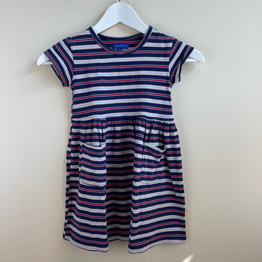 Maison Me Marla short sleeve knit dress striped